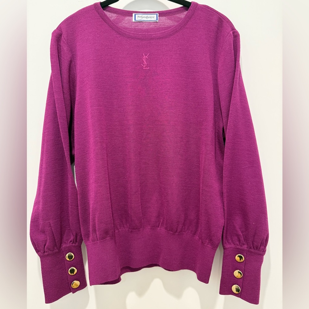 Yves Saint Laurent Magenta Knit Top